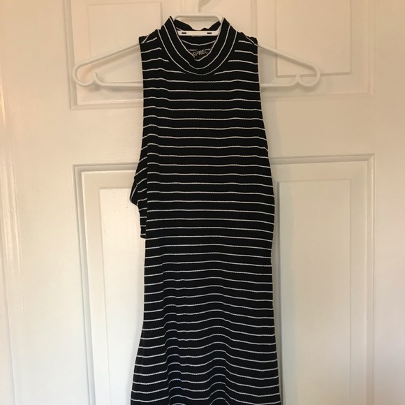 Express mock neck dress with cut outs - Picture 1 of 4